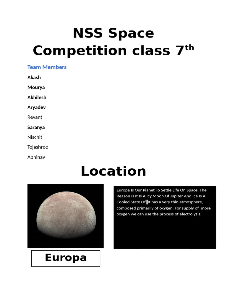 Europa Colonization Plan Overview | PDF | Europa (Moon) | Jupiter