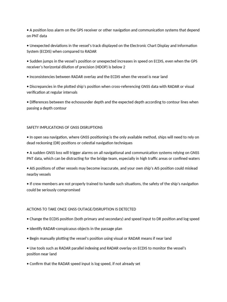 GPS Failure Response for Ships | PDF