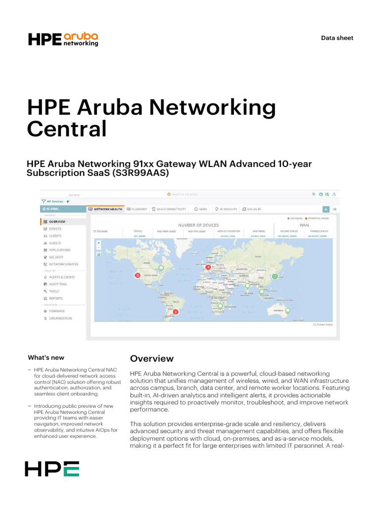 HPE Aruba Central 91xx Gateway Overview | PDF | Computer Network ...