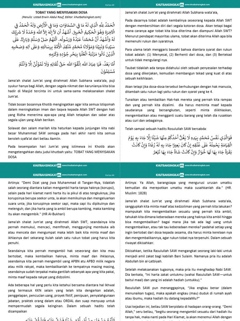 Tobat yang Menerima Dosa | PDF