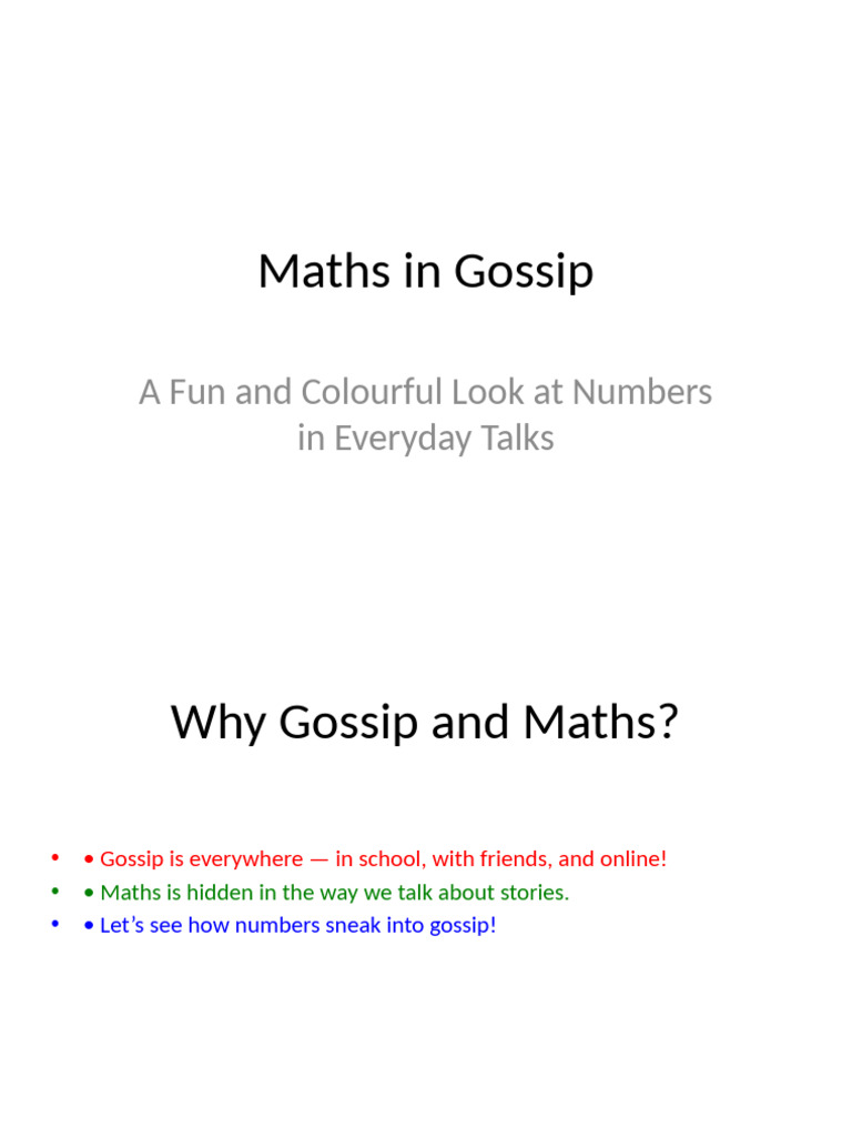 Maths Behind Everyday Gossip | PDF