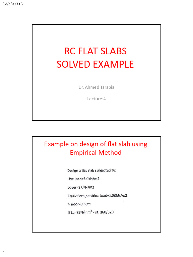 Flat Slab Design Example Using Empirical Method | PDF | Structural ...