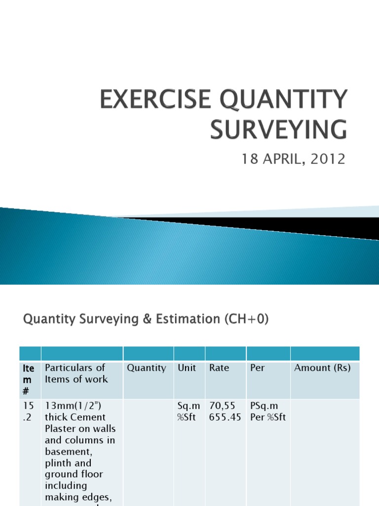 Quantity Estimation for Construction Work | PDF | Masonry | Concrete