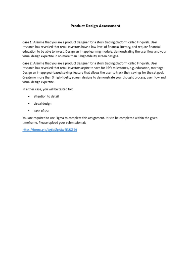 Product Design Assessment | PDF