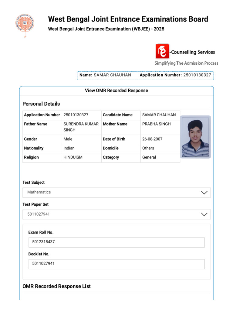 WBJEE 2025 Application Details | PDF | Standardized Tests | Student ...