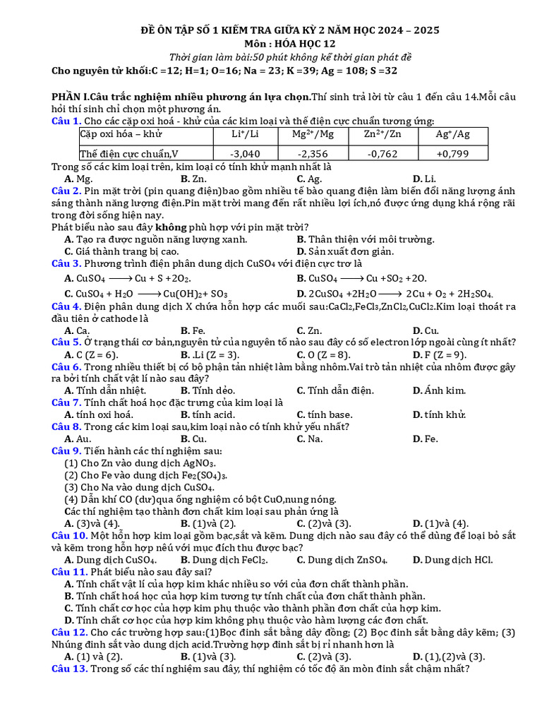 Đề 1,2 Ôn Tập Kt Gk 2 | PDF