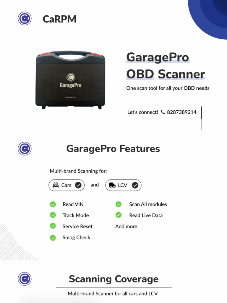 GaragePro Car Scanner | PDF