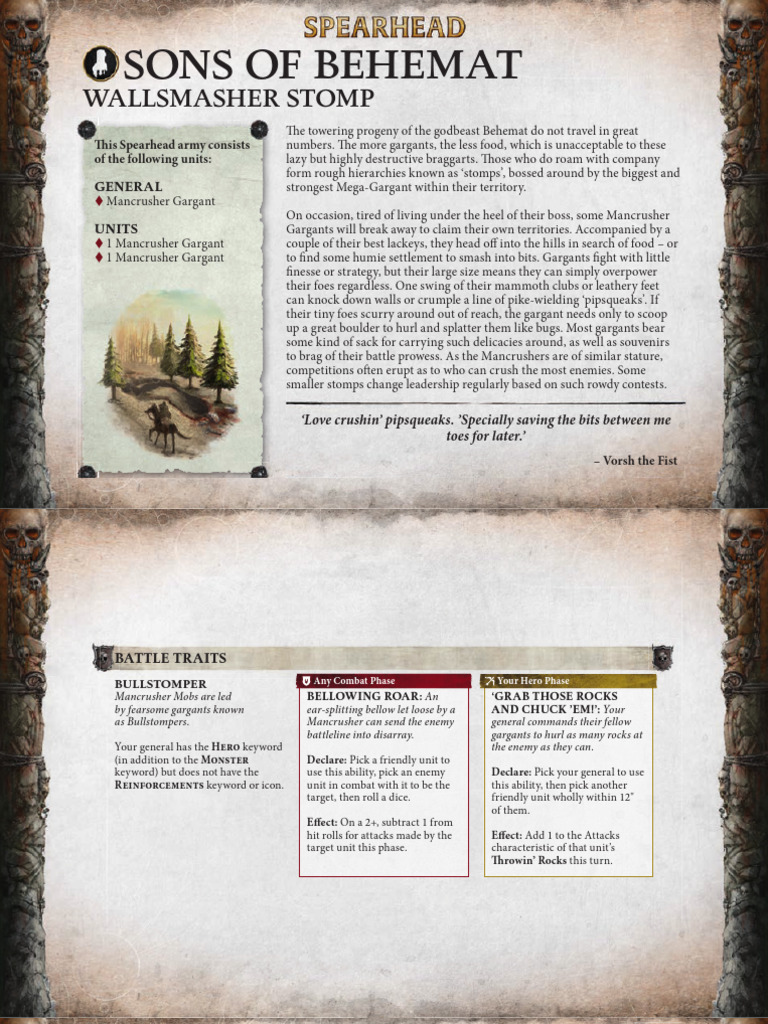 Sons of Behemat Spearhead Overview | PDF | Military
