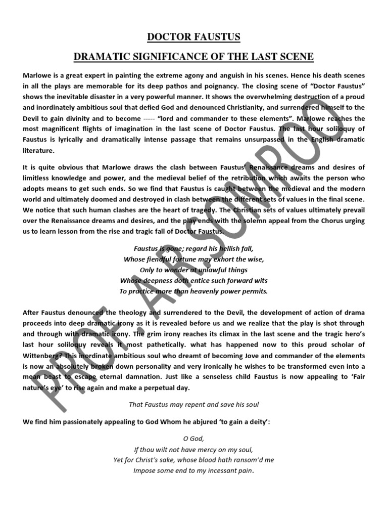 Doctor FaustusLast Scene PDF Religious Belief And Doctrine