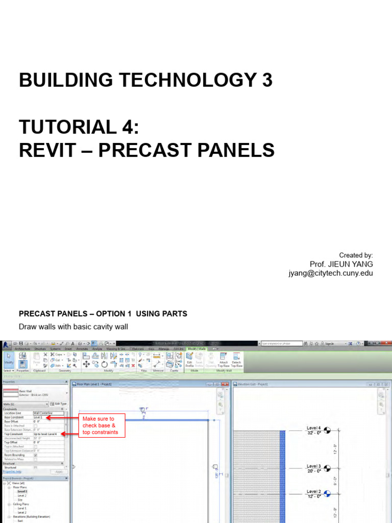 Revit Tutorial: Precast Panels Guide | PDF | Precast Concrete | Wall
