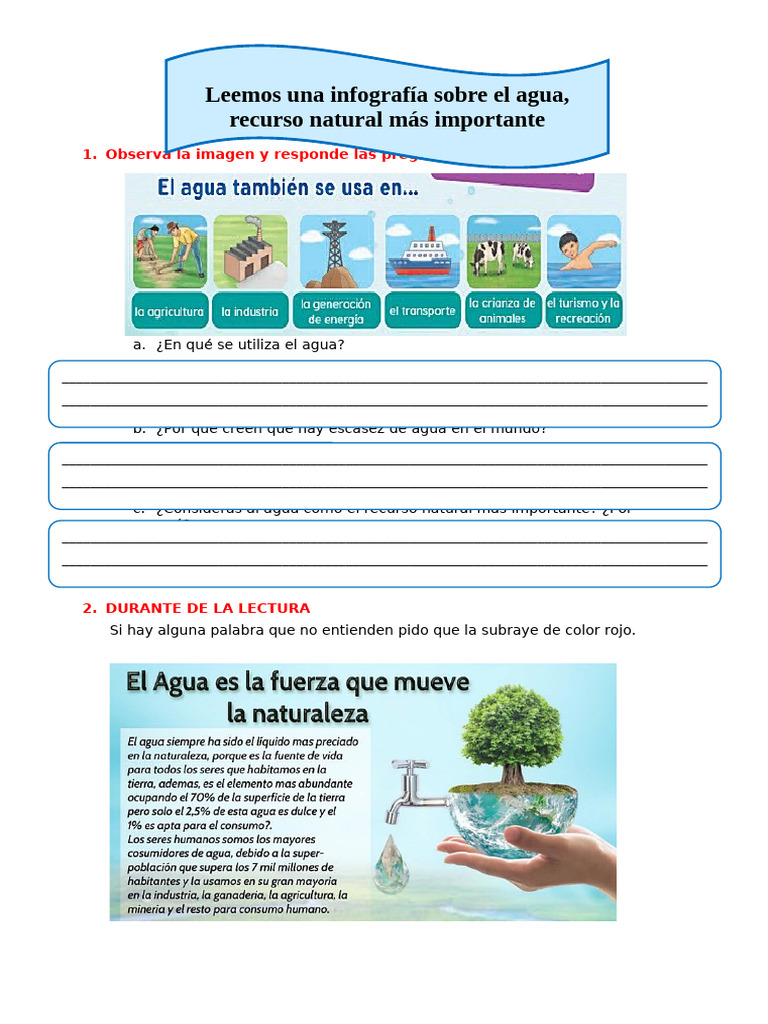Ficha Infografia Del Agua 24.10 | PDF | Agua | Ciencias de la Tierra
