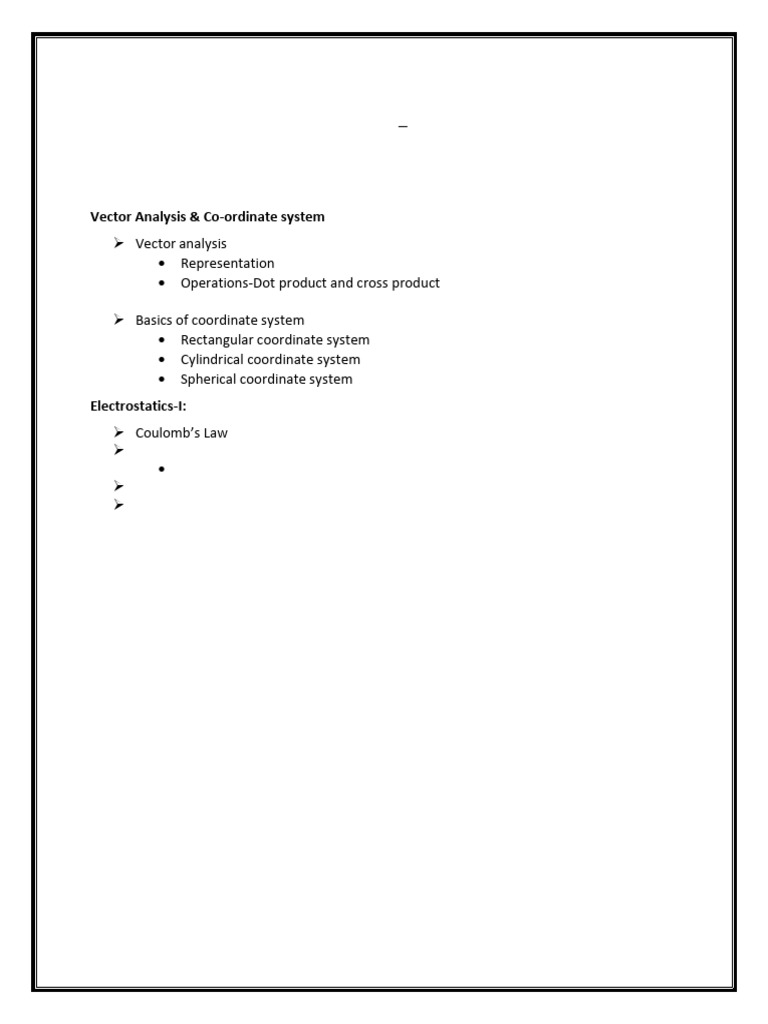 Electrostatics and Vector Analysis Basics | PDF | Electric Field ...