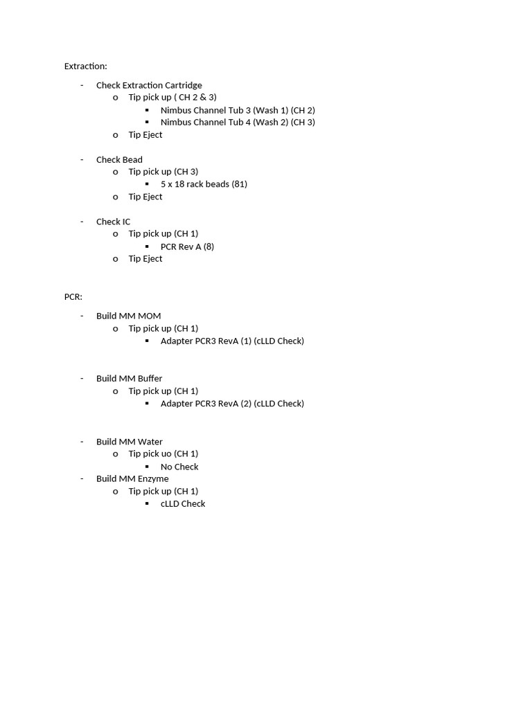 Extraction N PCR Liquid Check | PDF