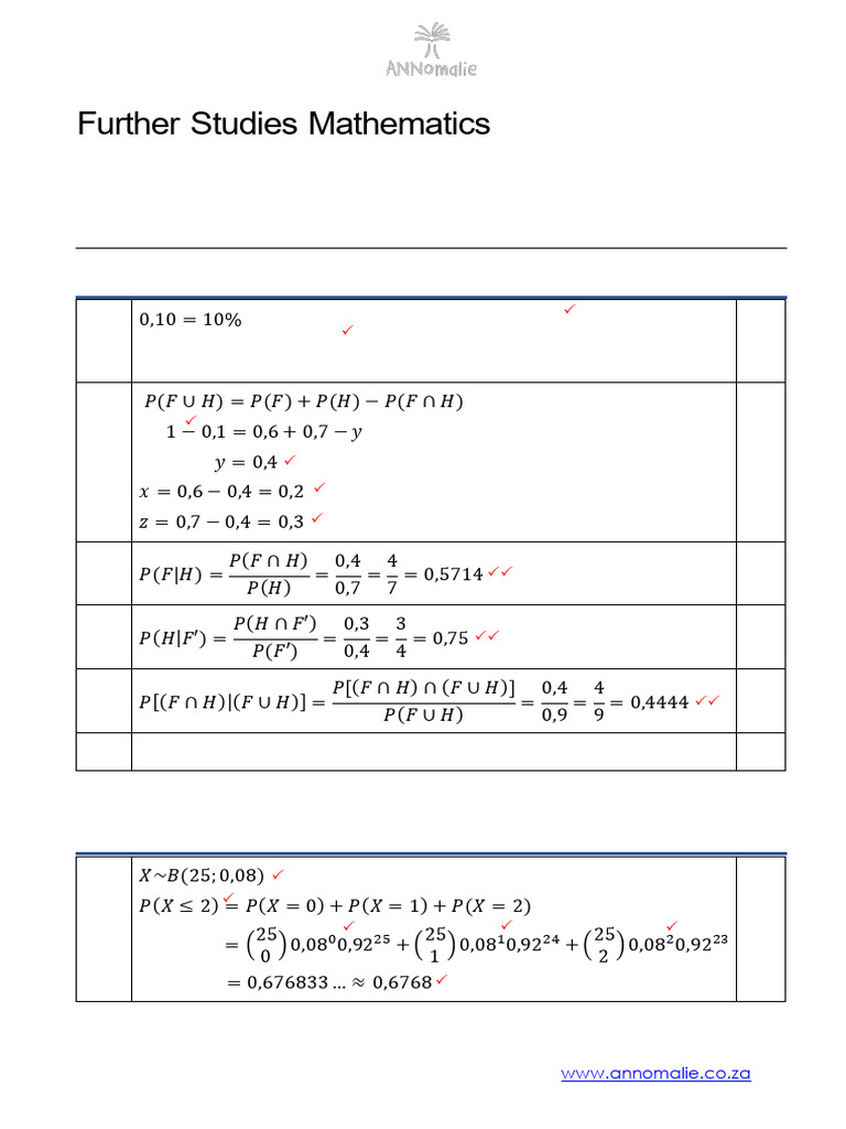 Grade 12 Mathematics Statistics Memo | PDF | Mathematics | Science