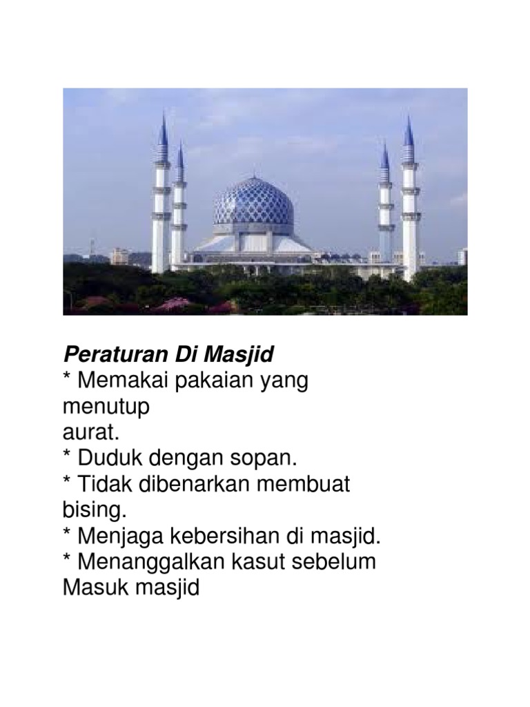 Peraturan Di Tempat Ibadah