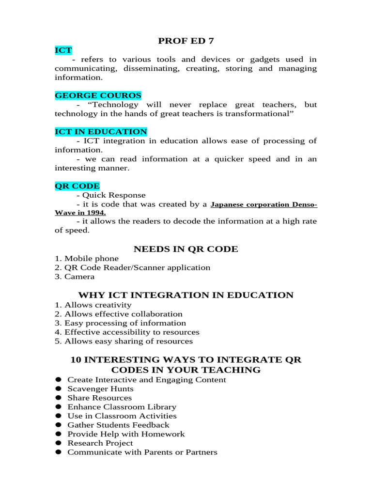 PROF ED 7 (SIR DAN)_110316 | PDF | Educational Technology | Qr Code