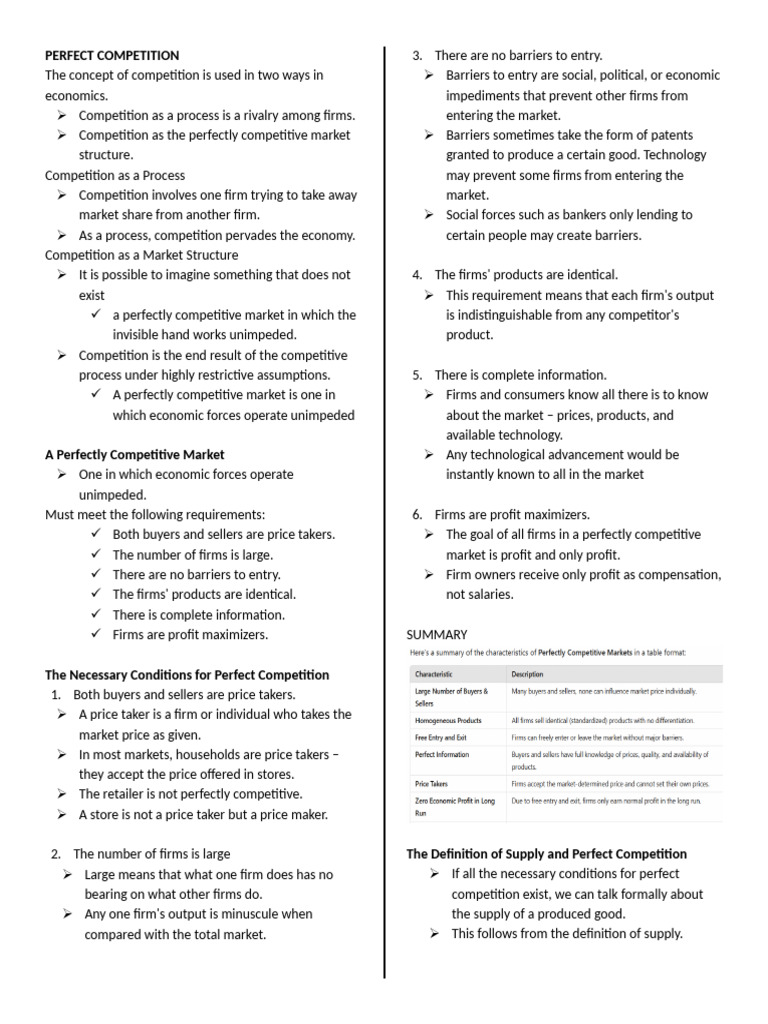 Understanding Perfect Competition in Economics | PDF | Profit ...