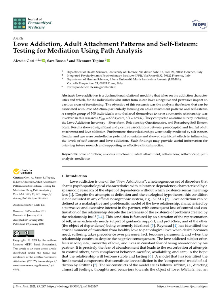 Love Addiction and Attachment Study | PDF | Attachment Theory | Self Esteem