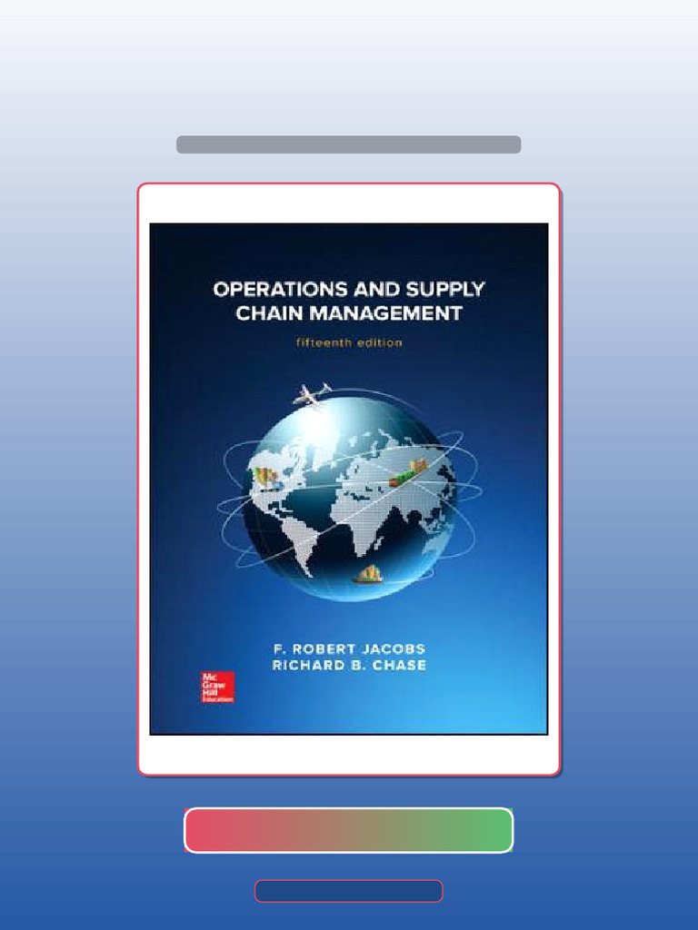 Operations and Supply Chain Management 15th Edition F Robert Jacobs ...
