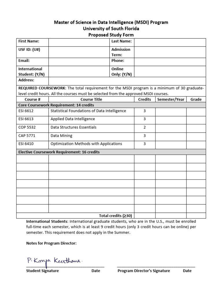 MSDI Study Form Fillable LastName FirstName | PDF | Applied Mathematics ...