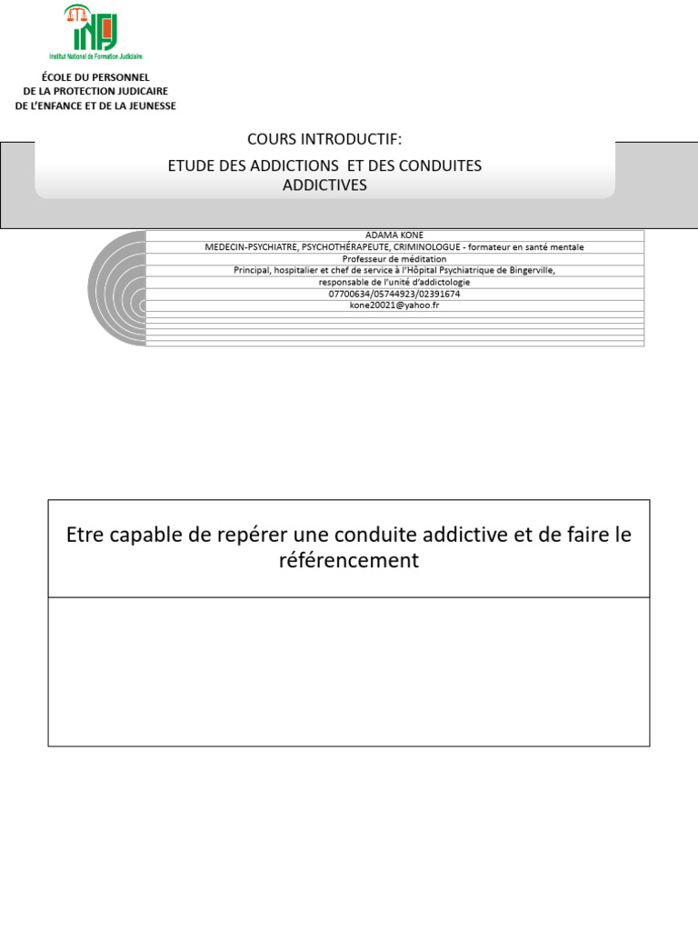 Introduction aux addictions et conduites addictives | PDF | Médicaments ...