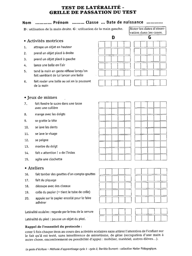 Test Lateralite | PDF