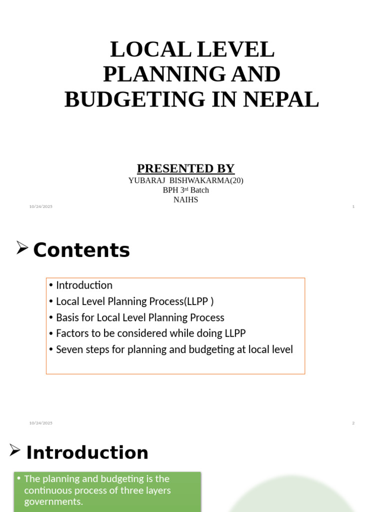 Local Level Planning in Nepal: A Guide | PDF | Budget