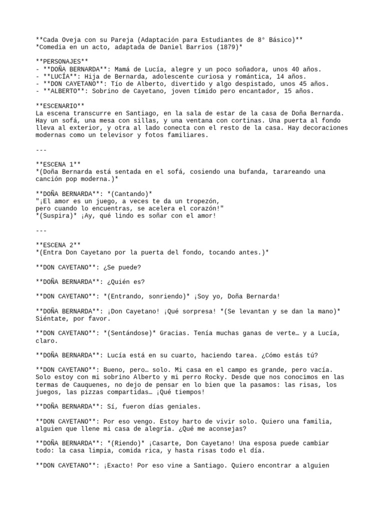 Cada oveja con su pareja: Comedia familiar | PDF