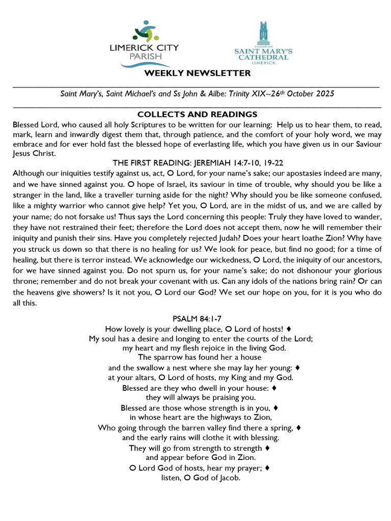 Weekly Newsletter: Trinity XIX 2025 | PDF