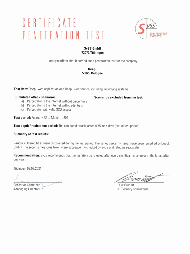 Pentest Certificate | PDF
