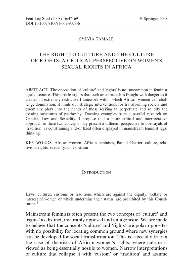 Rethinking Culture and Women's Rights | PDF | Feminism | Gender Studies