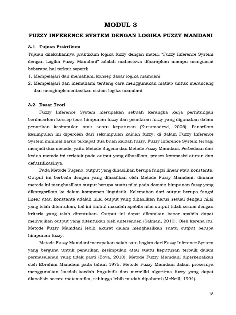 Fuzzy Inference System Mamdani di MATLAB | PDF