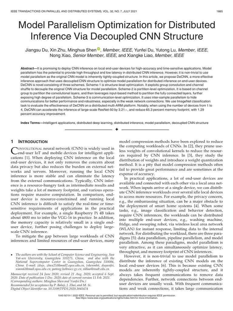 Decoupled CNN for Distributed Inference | PDF | Parallel Computing ...