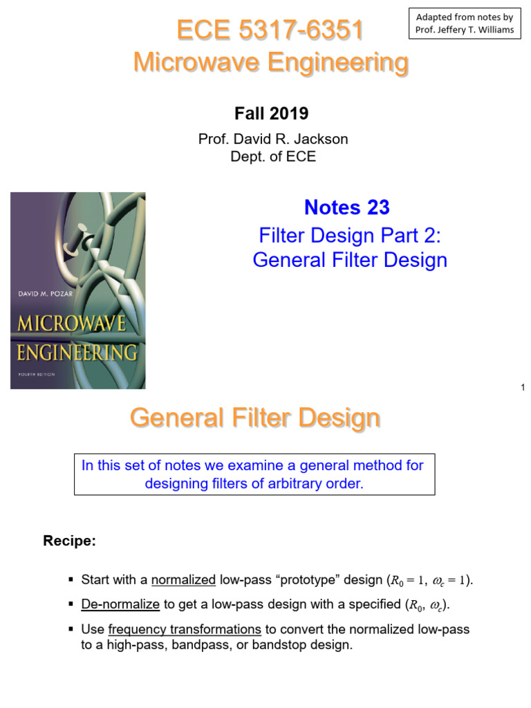 General Filter Design Techniques | PDF | Low Pass Filter ...