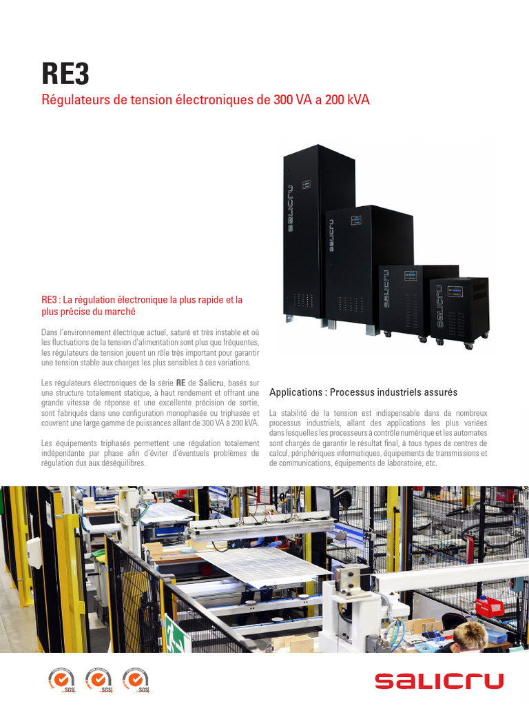 Régulateurs de tension RE3 jusqu'à 200 kVA | PDF | Transformateur ...