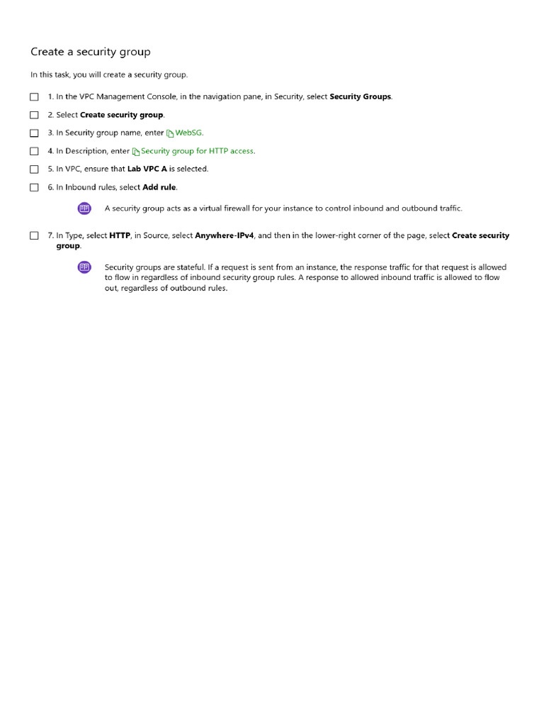 Create Security Group | PDF