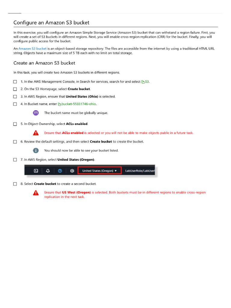 Configure Amazon s3 Bucket One | PDF