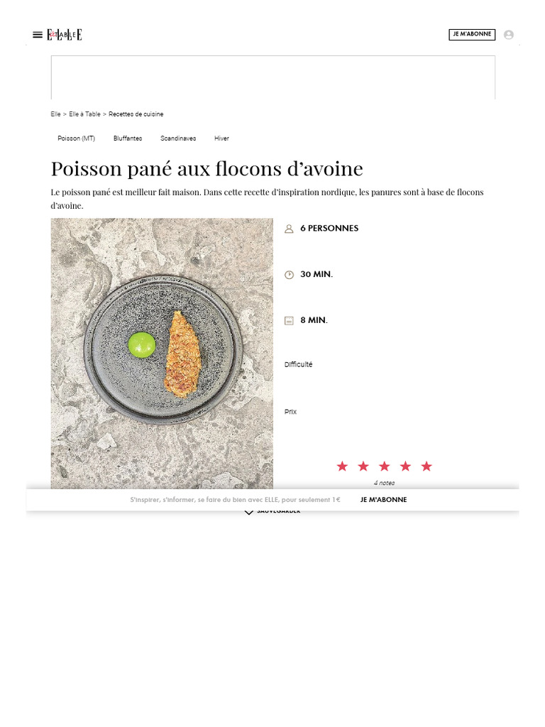 Poisson pané aux flocons d'avoine | PDF | sauce | Mayonnaise