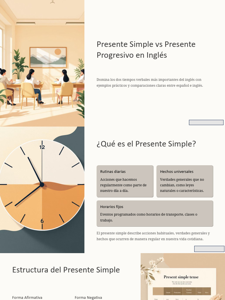 Presente Simple vs Progresivo en Inglés | PDF | Verbo | Asunto (gramática)