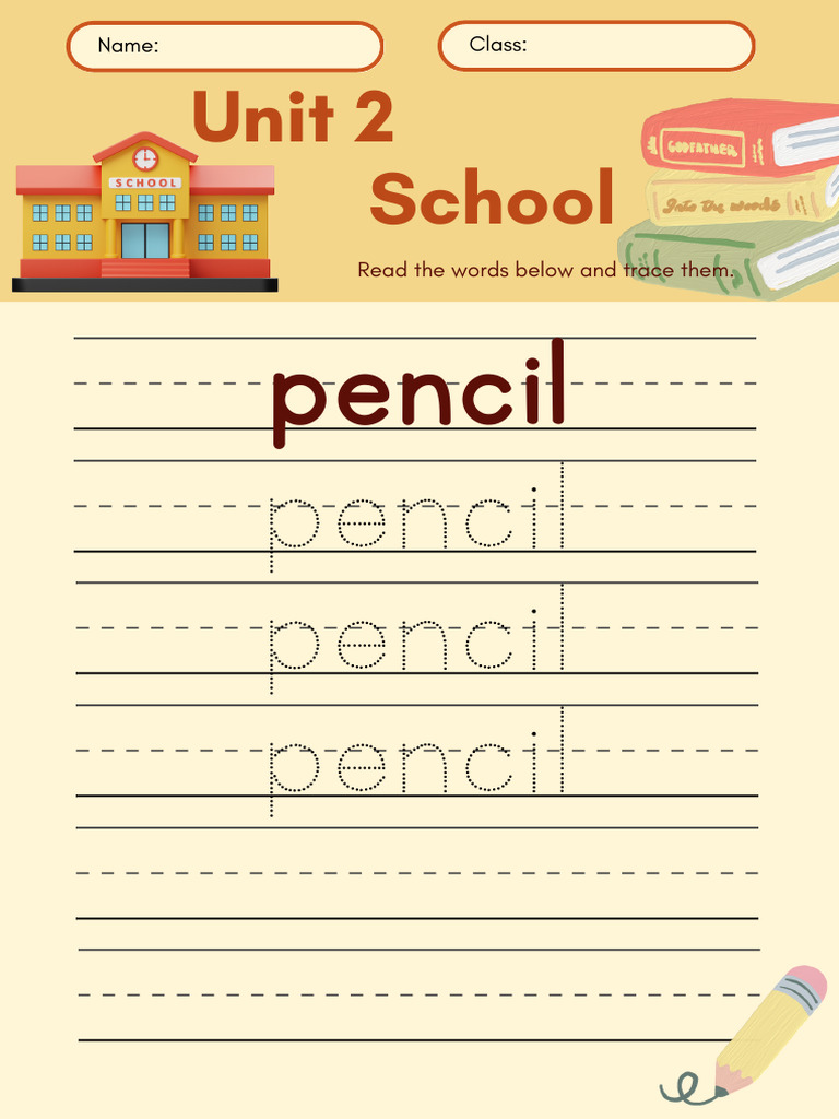 Unit 2 School: Pencil | PDF
