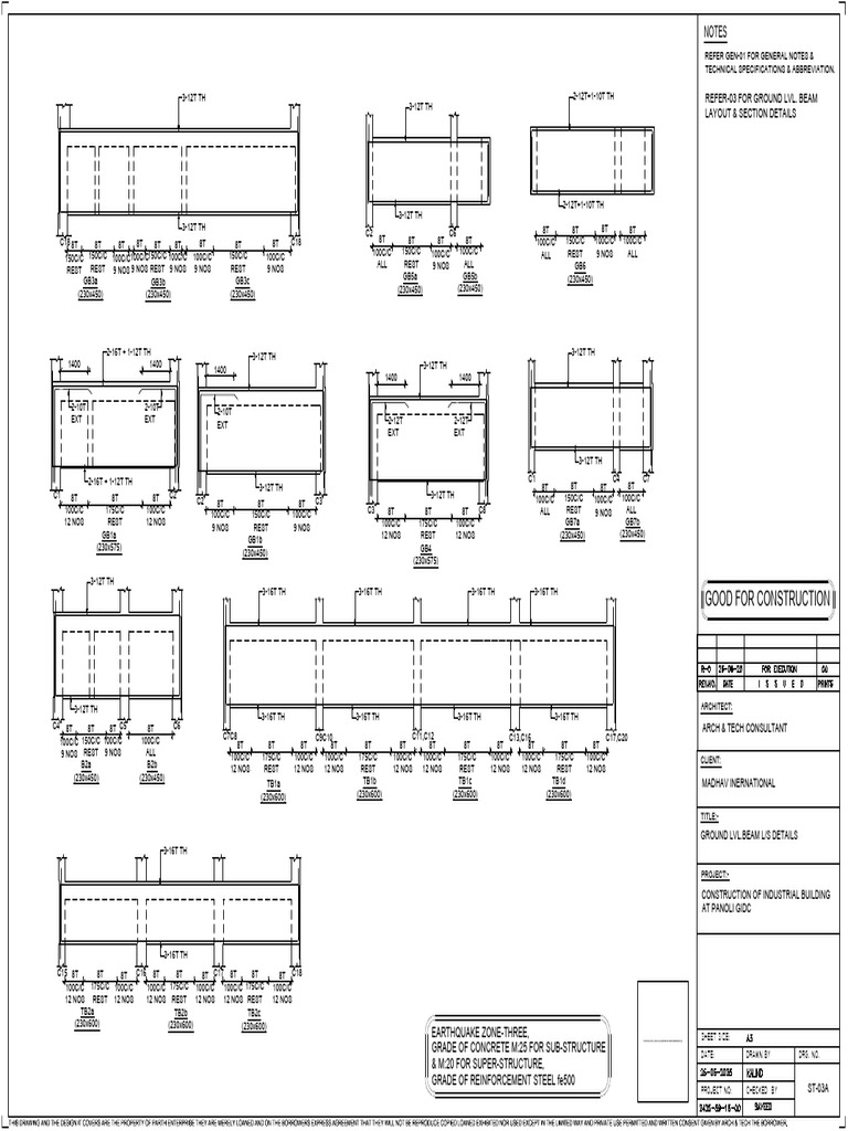 Ground Level Beam Layout Details | PDF