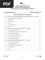Class 9 AI Sample Paper 2025-26 | PDF | Artificial Intelligence ...