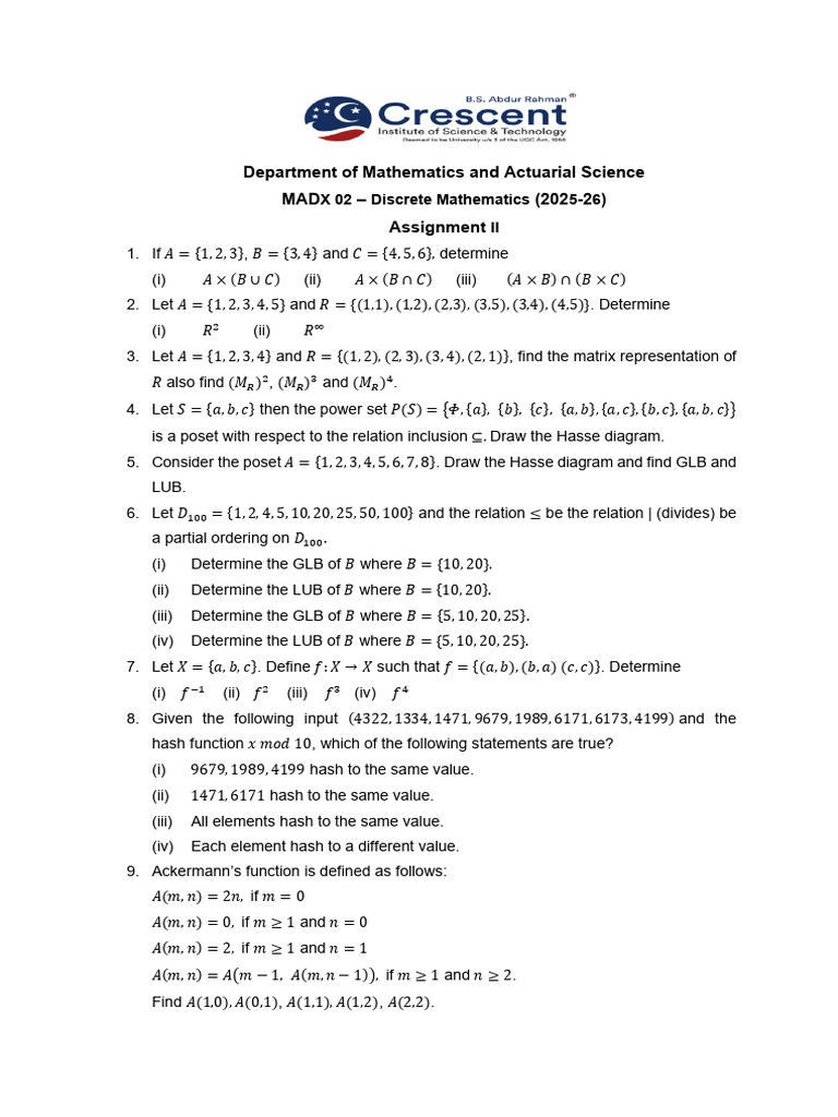 Discrete Mathematics Assignment II Solutions | PDF