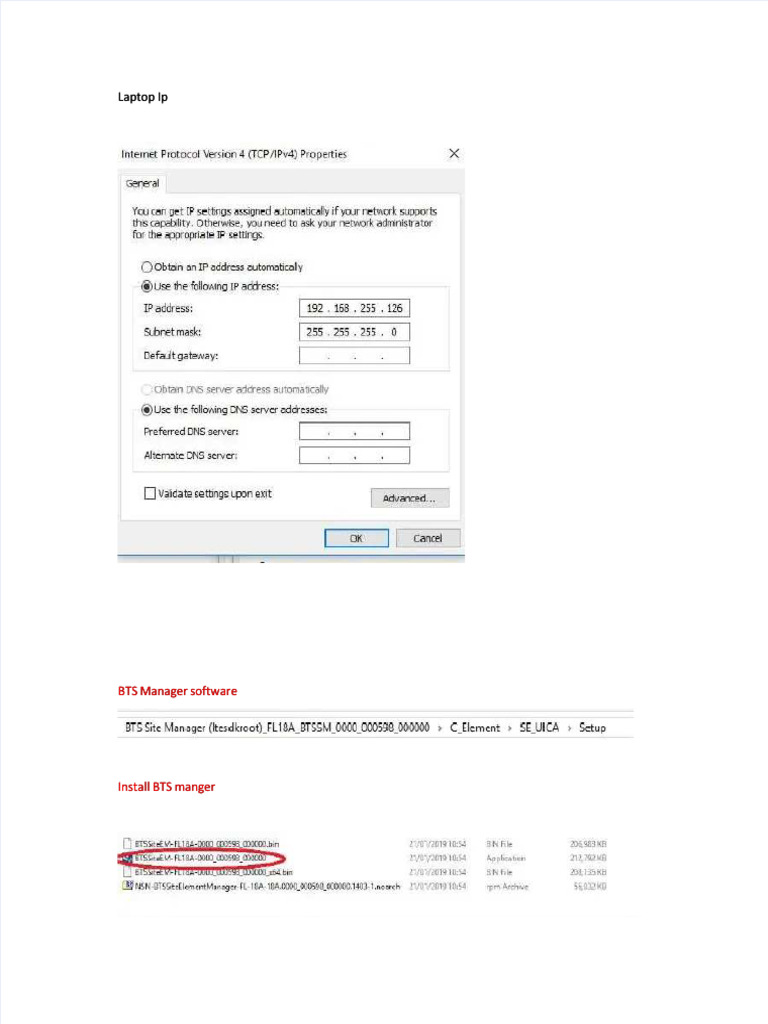 BTS Manager Software Installation Guide | PDF