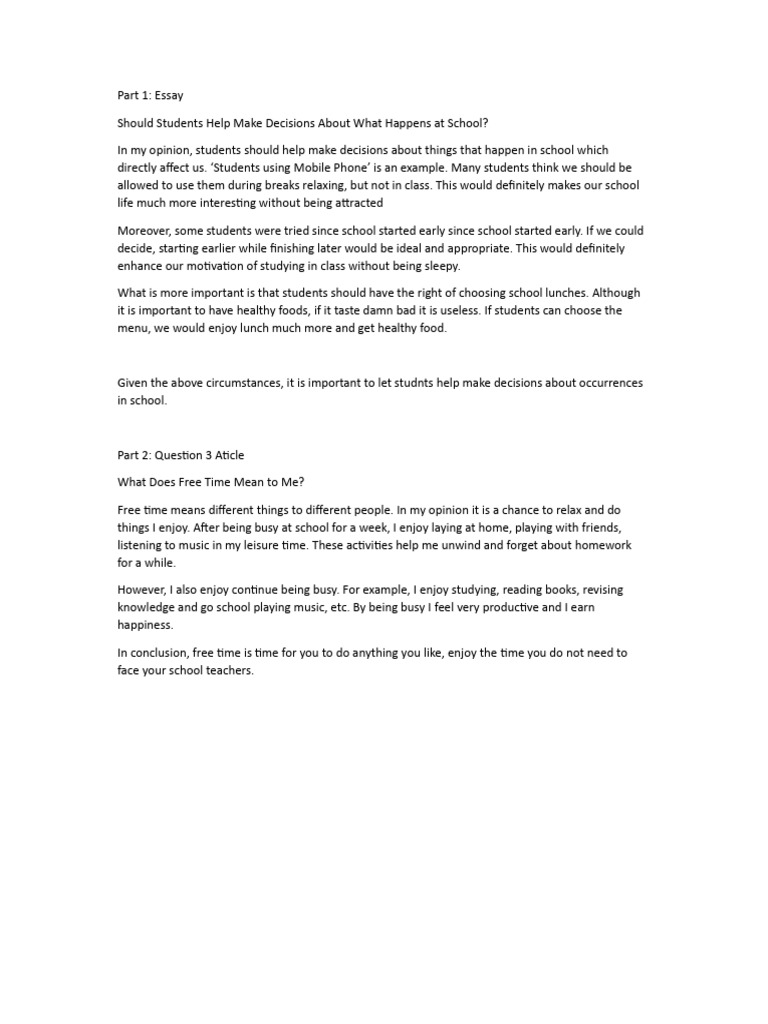Student Input on School Decisions | PDF