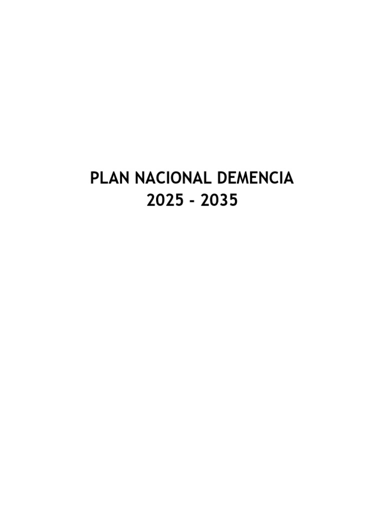 PND 2025 2035 Borrador Consulta - Publica V.4 8.10.25 | PDF | Demencia ...