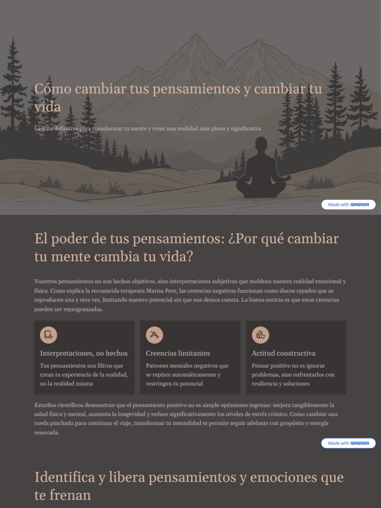 Como Cambiar Tus Pensamientos y Cambiar Tu Vida | PDF | Pensamiento | Mente