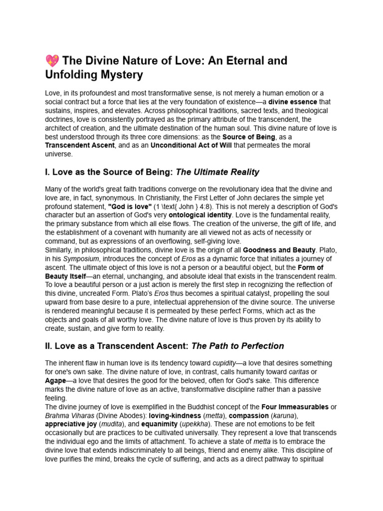 Divine Nature of Love | PDF | Love | Divinity