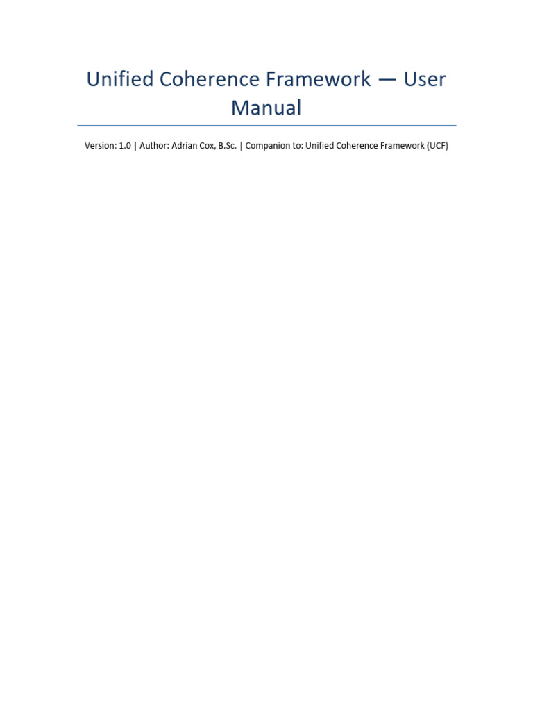 Unified Coherence Framework Manual | PDF | Infinity | Multiplication