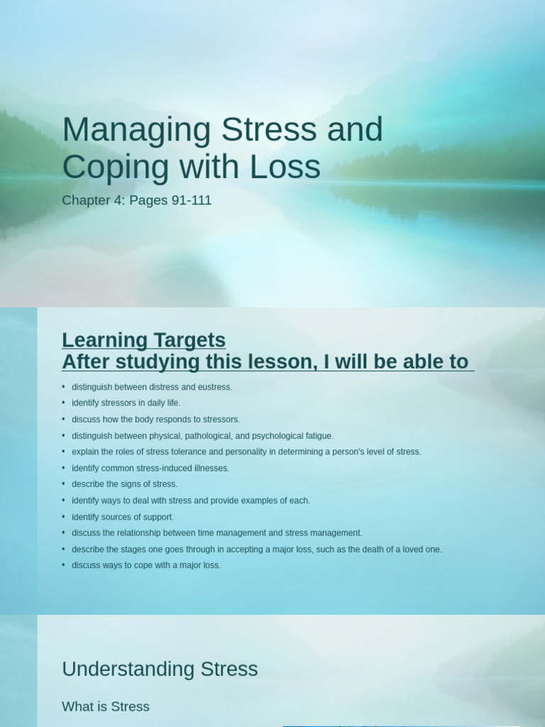 Stress Management and Coping with Loss | PDF | Stress (Biology) | Grief